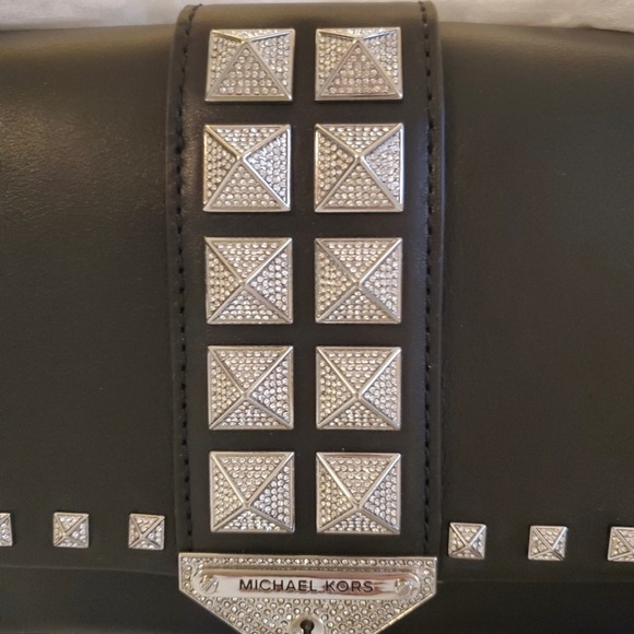 Michael Kors Black Studded Cece Crossbody Shoulder Bag - Picture 10 of 12